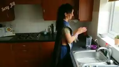 Blue saree daughter blackmailed to strip, groped, molested and fucked by old grand father desi chudai bollywood hindi sex video POV Indian