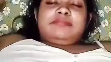 Lover presses his sleeping GF’s big boobs