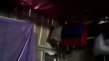 Horny aunty moans on camera during XXX humping by her son in the dark