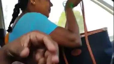 Man shows his dick to a milf in a moving van in Tamil porn
