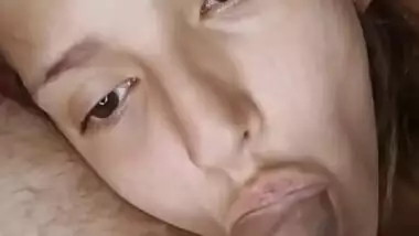 Indian Faced Teen Sucks My Big Cock And I Cum On Her Hand