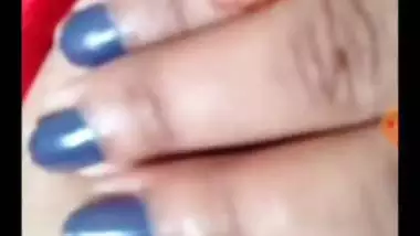 Tight pink pussy and round boobs showing GF video call
