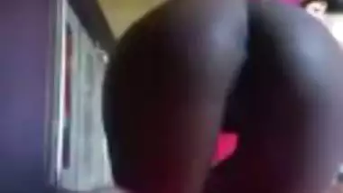 Village chick hikes up dress to reveal her XXX ass and pussy online