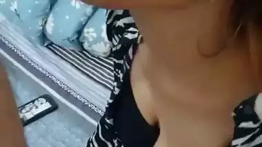 The man shoots a blowjob MMS of a whore sucking his cock