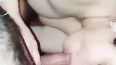 Glowing skin hot wife topless blowjob to hairy husband